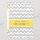 Lemon Chevron - 18e verjaardag van uitnodigingen (Voorkant / Achterkant)