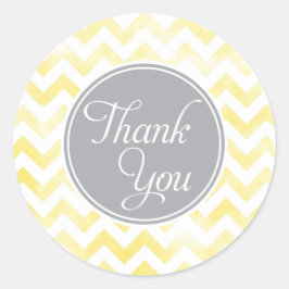 Lemon Chevron Dank u Stickers, rond Ronde Sticker