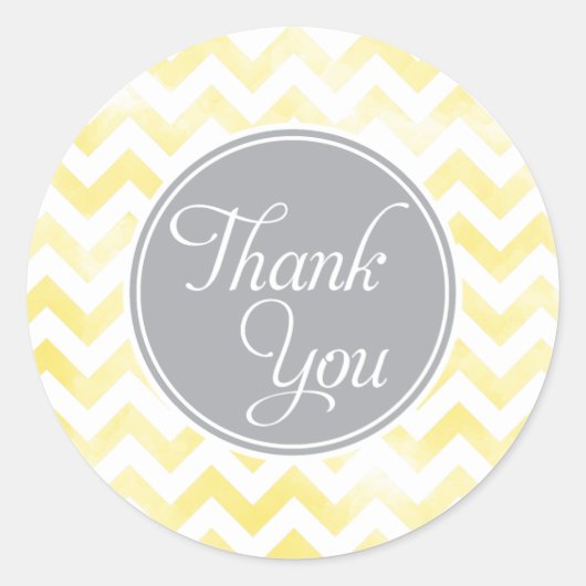 Lemon Chevron Dank u Stickers, rond Ronde Sticker (Voorkant)
