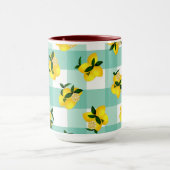 Lemon Chic Aqua Gingham Mok (Midden)