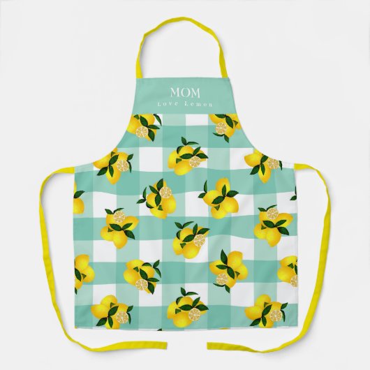 Lemon Chic Aqua Gingham Schort (Voorkant)