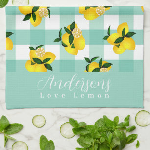 Lemon Chic Aqua Gingham Theedoek