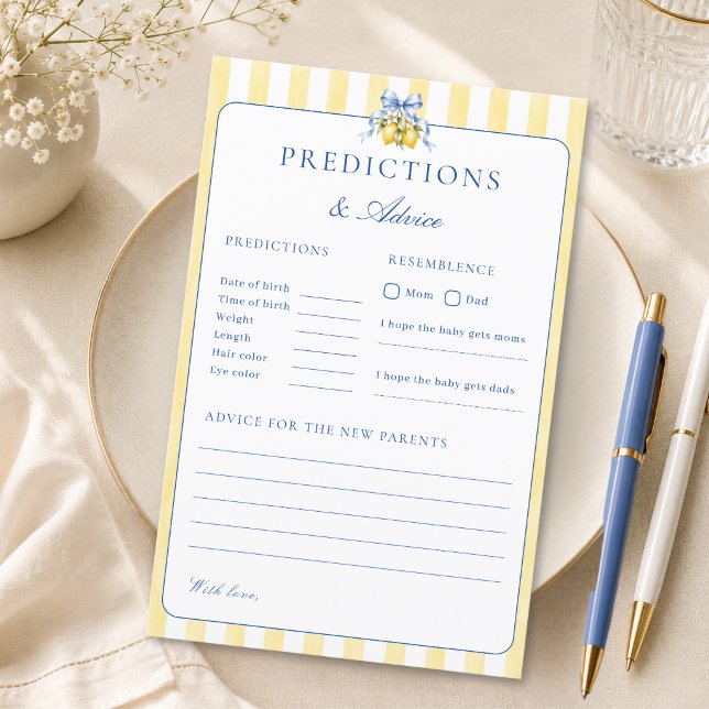 Lemon Chic Baby Shower Voorspellingen en Advieskaa (Creator heeft geüpload)
