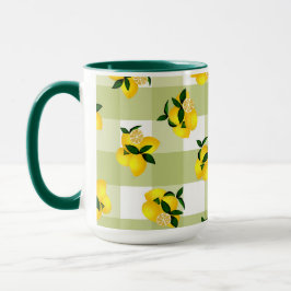 Lemon Chic Green Gingham Mok