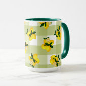 Lemon Chic Green Gingham Mok (Voorkant rechts)