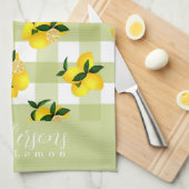 Lemon Chic Green Gingham Theedoek (Quarter Fold)