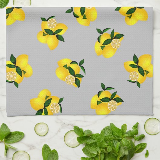 Lemon Chic Grey Theedoek (Gevouwen)