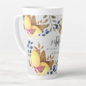 Lemon Chic Monogram Grijs Latte Mok (Linkerhoek)