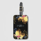 Lemon Chic Monogram Zwart Bagagelabel (Voorkant (verticaal))