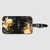 Lemon Chic Monogram Zwart Bagagelabel (Voorkant (horizontaal))