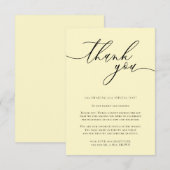 Lemon Chiffon Calligrafie Aangepaste foto Hartelij Informatiekaartje (Voorkant / Achterkant)