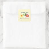 Lemon Chiffon Dank je Bloem Vierkante Sticker (Tas)