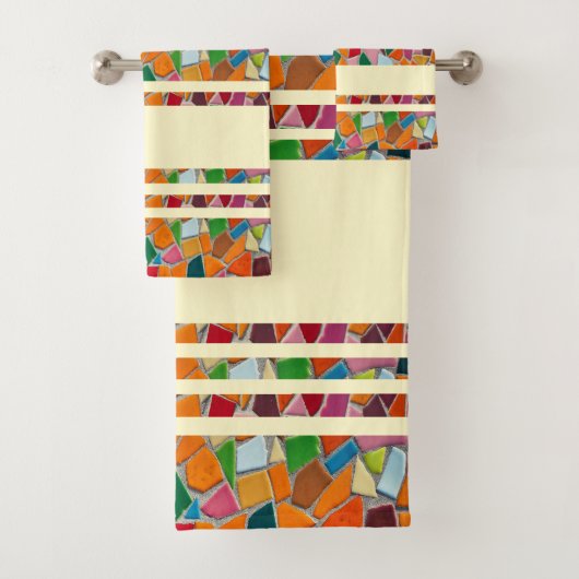 Lemon Chiffon Mosaic Pattern Bad Handdoek (Insitu)