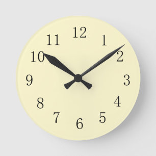 Lemon Chiffon Pastel Yellow Kitchen Wall klok