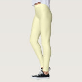Lemon Chiffon Solid Color past hem aan Leggings (Links)