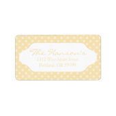 Lemon chiffon yellow polka dots adresetiketten etiket (Voorkant)