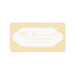 Lemon chiffon yellow polka dots adresetiketten etiket