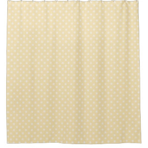 Lemon chiffon yellow polka dots douchegordijn