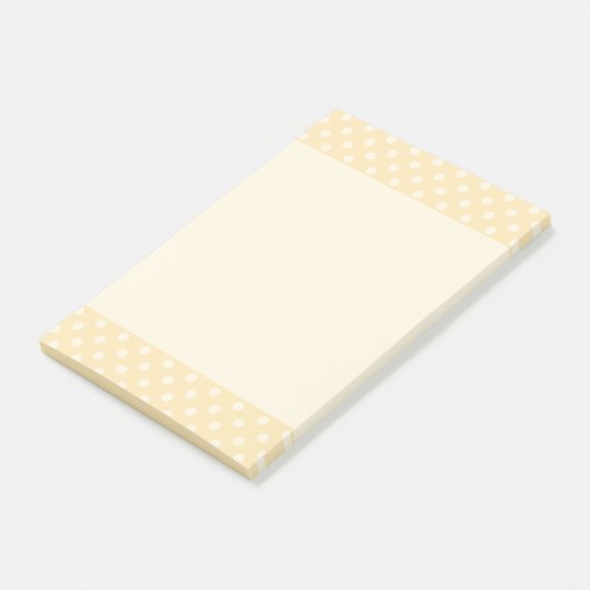 Lemon chiffon yellow polka dots Post-it note pad (Schuin)