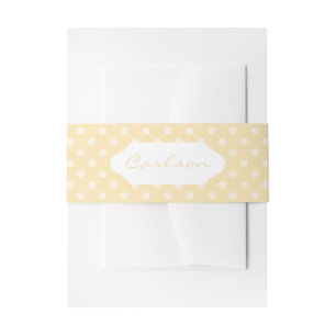Lemon chiffon yellow polka punts band uitnodigingen wikkel