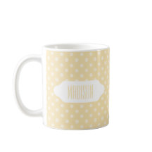 Lemon chiffon yellow polka punts custom mok