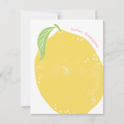 Lemon Children's Stationery Note Kaart (Voorkant)