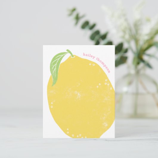 Lemon Children's Stationery Note Kaart (Staand voorkant)