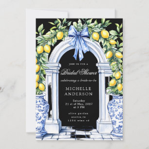 Lemon Chinoiserie Floral Vrijgezellenfeest Kaart