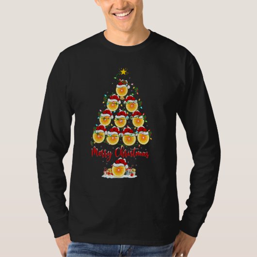 Lemon Christmas Tree Lights Santa Lemon Fruit Xmas T-shirt (Voorkant)