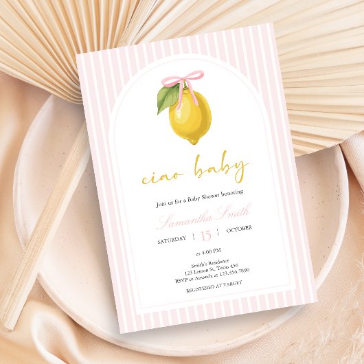 Lemon Ciao Baby Shower Kaart