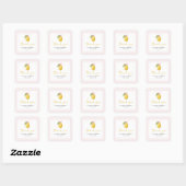 Lemon Ciao Baby Shower Vierkante Sticker (Vel)