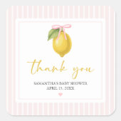 Lemon Ciao Baby Shower Vierkante Sticker (Voorkant)