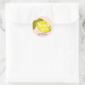 Lemon Citrus 1st Birthday Blush Pink Bedankt Ronde Sticker (Tas)