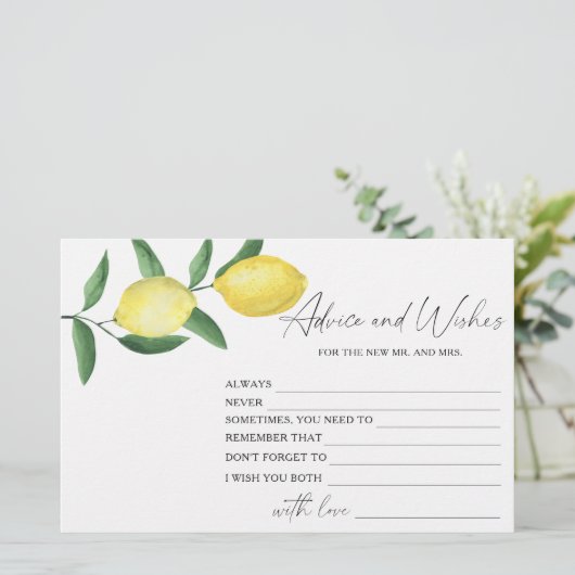 Lemon Citrus - Advies aan het Vrijgezellenfeest en Briefpapier (Staand voorkant)