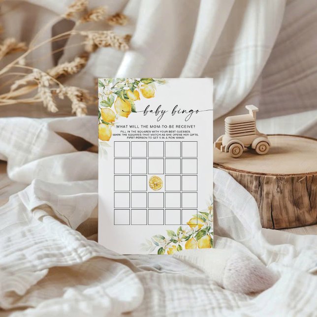 Lemon Citrus Baby shower Baby Bingo spel (Creator heeft geüpload)