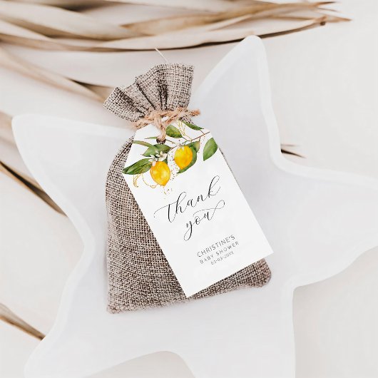 Lemon Citrus Baby shower Dank je cadeau Labels Cadeaulabel