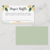 Lemon Citrus Baby shower Game Diaper Raffle Card Visitekaartje (Voorkant / Achterkant)