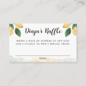 Lemon Citrus Baby shower Game Diaper Raffle Card Visitekaartje (Voorkant)