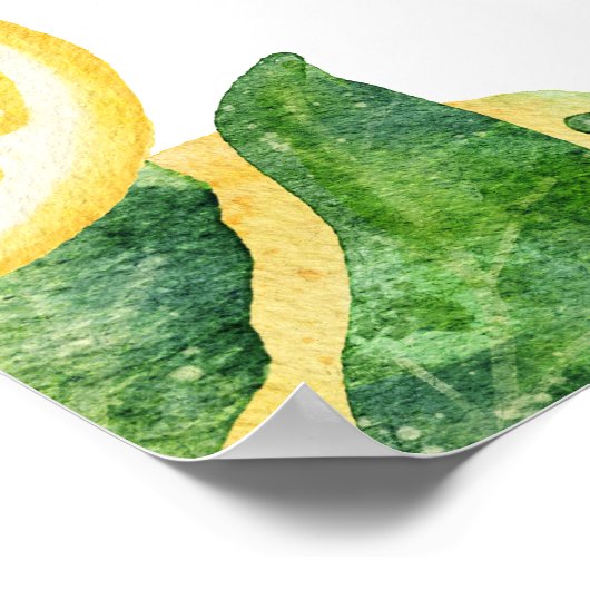 Lemon Citrus Baby shower Welkom Poster (Hoek)