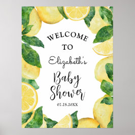 Lemon Citrus Baby shower Welkom Poster