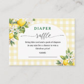 Lemon Citrus Baby Shower Yellow Diaper Raffle Informatiekaartje (Voorkant)