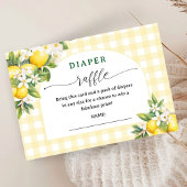 Lemon Citrus Baby Shower Yellow Diaper Raffle Informatiekaartje