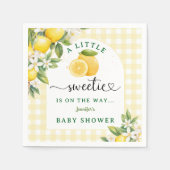 Lemon Citrus Baby Shower Yellow Gingham Servet (Voorkant)