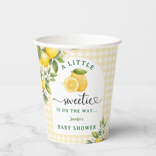 Lemon Citrus Baby Shower Yellow Papieren Bekers (Voorkant)
