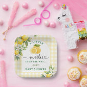 Lemon Citrus Baby Shower Yellow Papieren Bordje (Feest)