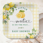 Lemon Citrus Baby Shower Yellow Papieren Bordje