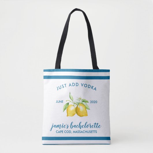 Lemon Citrus Bachelorette Persoonlijk Tote Bag (Voorkant)
