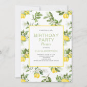 Lemon Citrus Birthday Party Picnic Invitation Kaart (Voorkant)