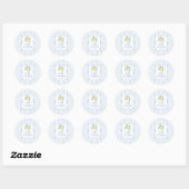 Lemon Citrus Blauwe Verjaardag Ronde Sticker (Vel)