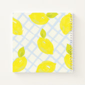 Lemon Citrus Blue Check Baby shower Gastenboek Notitieboek (Achterkant)